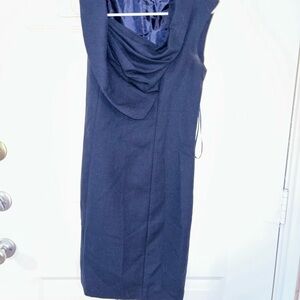 C. Luce One Shoulder Navy Dress